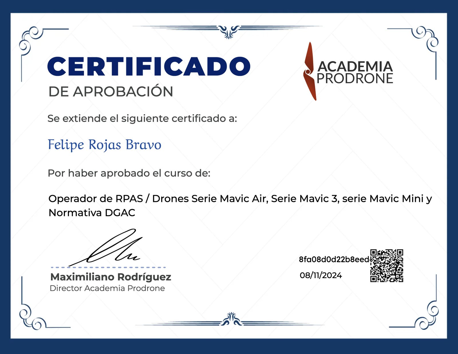 Operador de RPAS / Drones Serie Mavic Air, Serie Mavic 3, serie Mavic Mini y Normativa DGAC